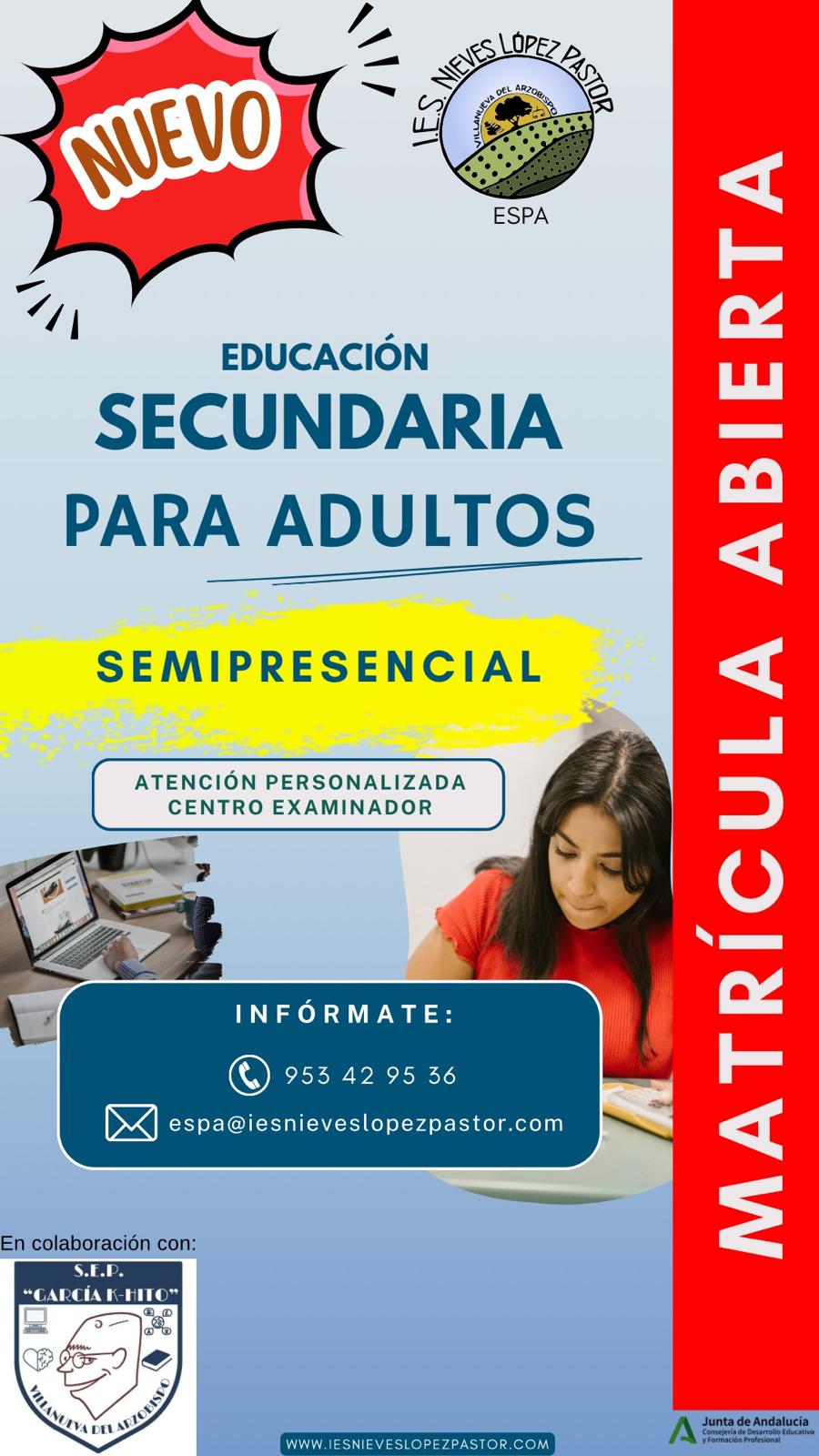 ESPA: Educación Secundaria Para Adultos (+18)